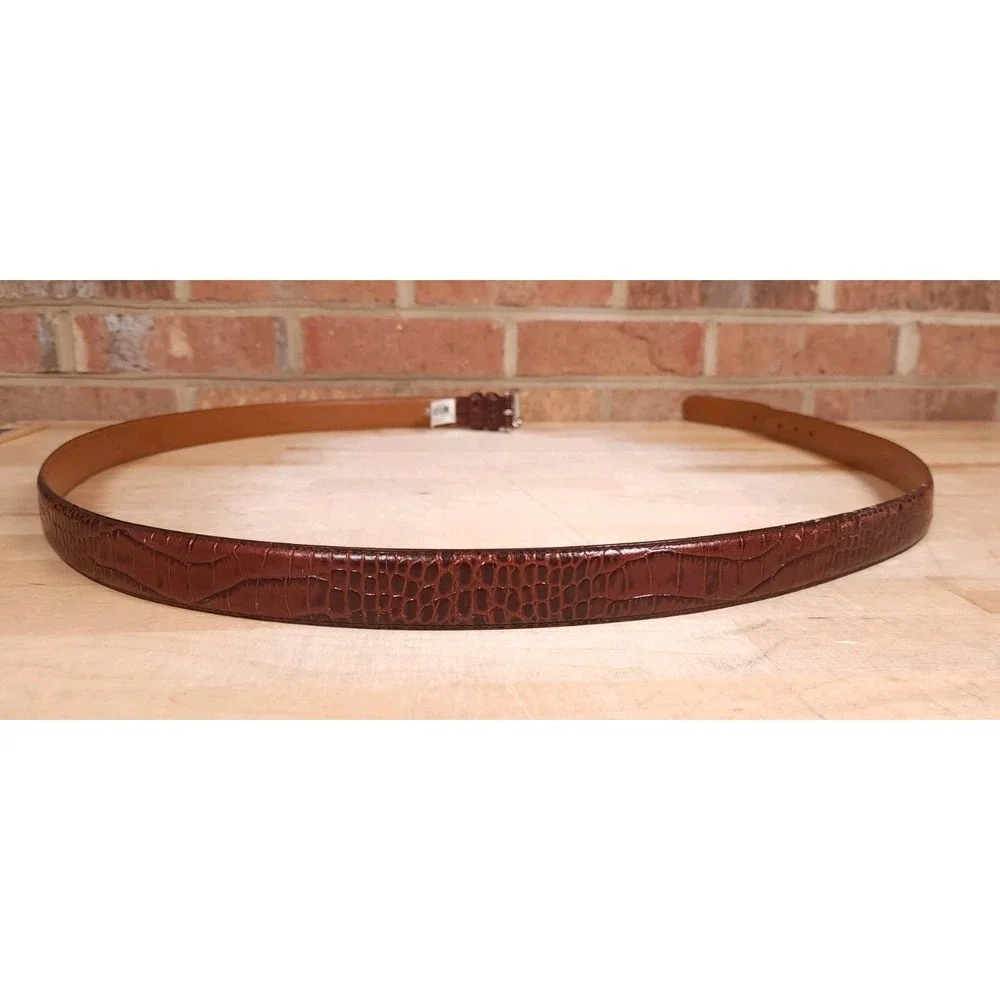 Polo Ralph Lauren Faux Alligator Brown Italian‎ Leather Belt Mens Size 56 / 140